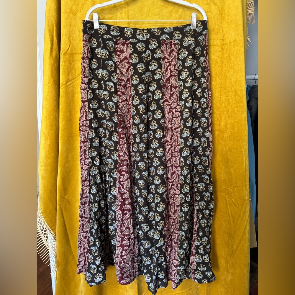 NATURAL LIFE Black and Red Floral Maxi Skirt